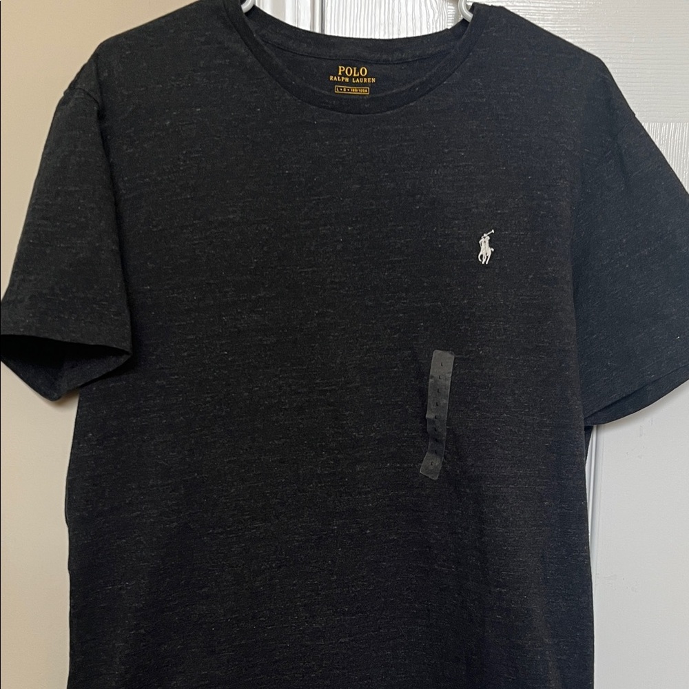 Polo by Ralph Lauren Black Heather Crewneck Tee with White Pony